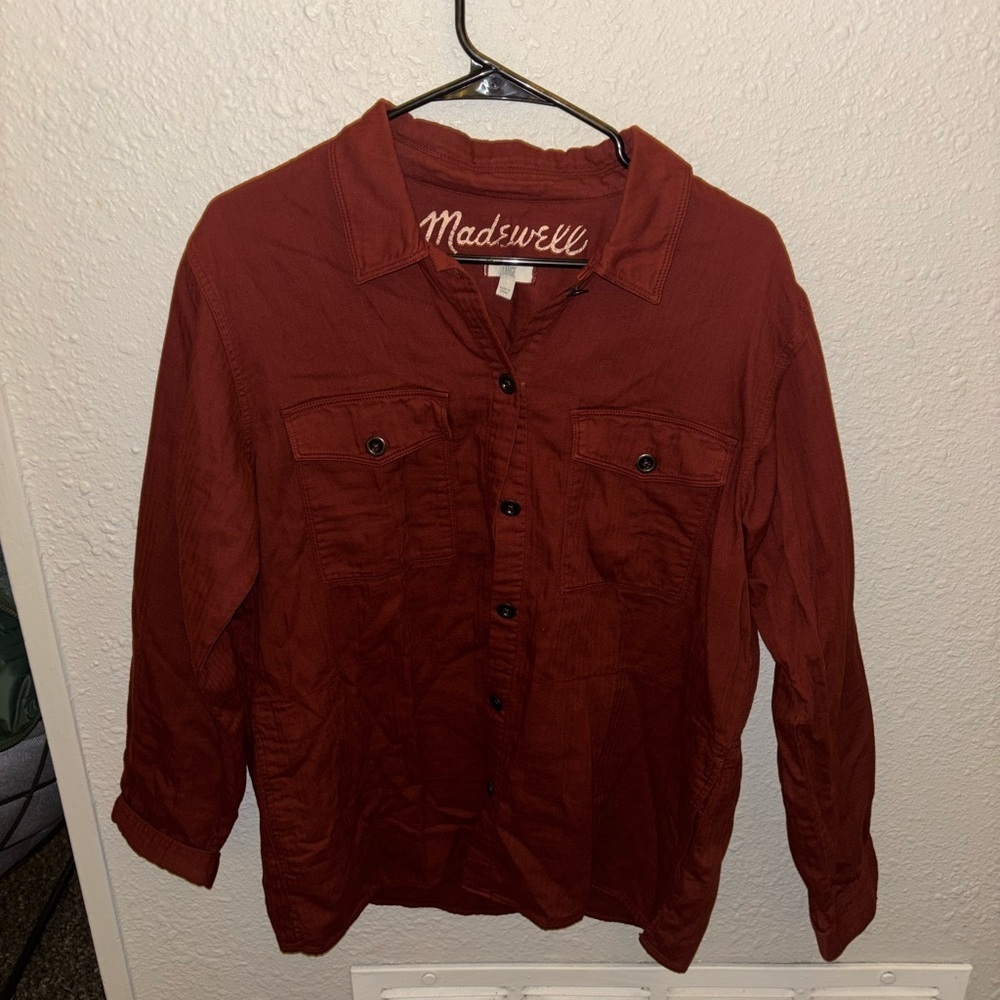 Madewell Men's Brick Red Shirt Jacket Size Large